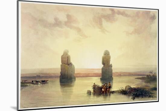 'The Colossi of Memnon, at Thebes, during the Inundation', Egypt, c1845-David Roberts-Mounted Giclee Print