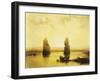 The Colossi of Memnon During the Flood, Left Bank of the Nile, Lithograph, 1838-9-David Roberts-Framed Giclee Print