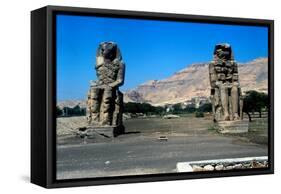 The Colossi of Memnon, Near the Valley of the Kings, Egypt, 14th Century Bc-null-Framed Stretched Canvas