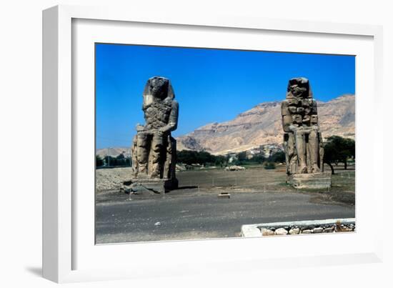 The Colossi of Memnon, Near the Valley of the Kings, Egypt, 14th Century Bc-null-Framed Photographic Print