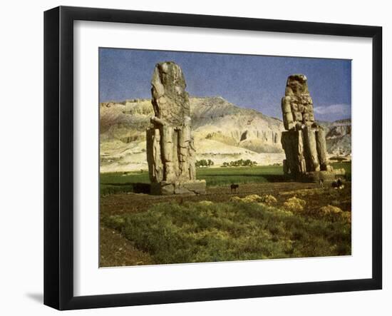 The Colossi of Memnon, near Thebes, Egypt-English Photographer-Framed Giclee Print