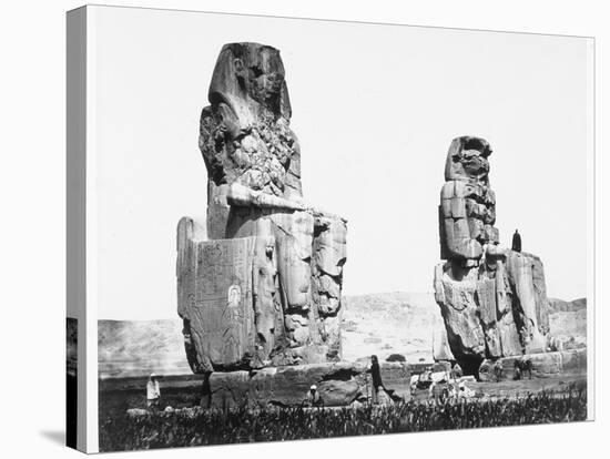 The Colossi of Memnon, Thebes, Egypt, 1860-Francis Frith-Stretched Canvas