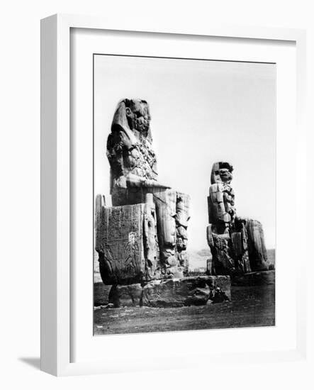 The Colossi of Memnon, Thebes, Nubia, Egypt, 1878-Felix Bonfils-Framed Giclee Print