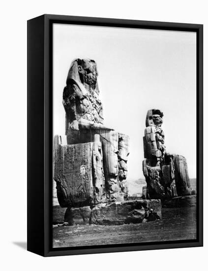 The Colossi of Memnon, Thebes, Nubia, Egypt, 1878-Felix Bonfils-Framed Stretched Canvas