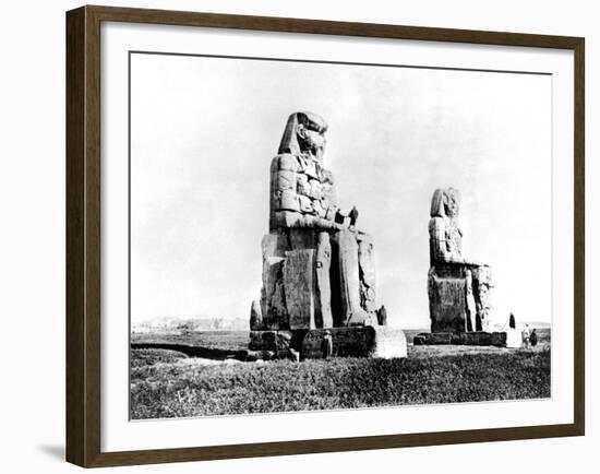 The Colossi of Memnon, Thebes, Nubia, Egypt, 1887-Henri Bechard-Framed Giclee Print