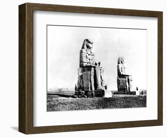 The Colossi of Memnon, Thebes, Nubia, Egypt, 1887-Henri Bechard-Framed Giclee Print