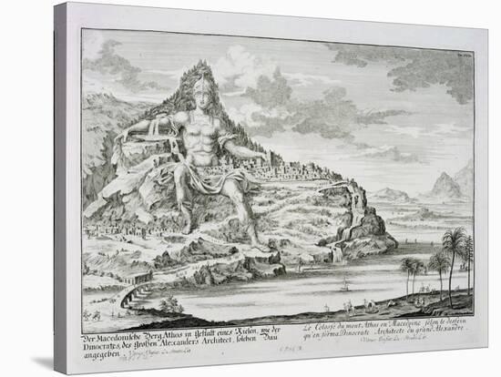 The Colossus of Mount Athos, Macedonia, by Dinocrates, the Architect of Alexander the Great-Johann Bernhard Fischer Von Erlach-Stretched Canvas