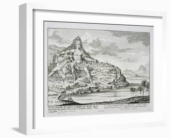 The Colossus of Mount Athos, Macedonia, by Dinocrates, the Architect of Alexander the Great-Johann Bernhard Fischer Von Erlach-Framed Giclee Print