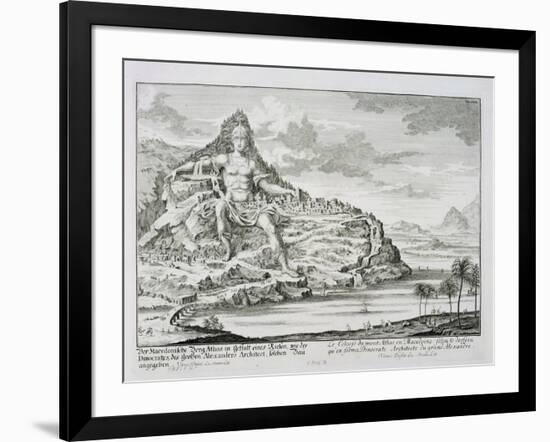 The Colossus of Mount Athos, Macedonia, by Dinocrates, the Architect of Alexander the Great-Johann Bernhard Fischer Von Erlach-Framed Giclee Print