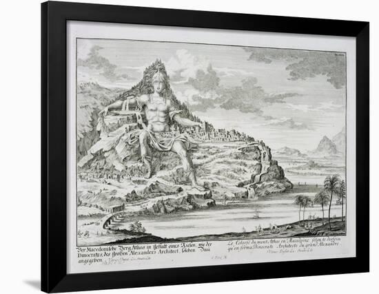 The Colossus of Mount Athos, Macedonia, by Dinocrates, the Architect of Alexander the Great-Johann Bernhard Fischer Von Erlach-Framed Giclee Print