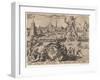 The Colossus of Rhodes after Maarten Van Heemskerck, 1572-Philipp Galle-Framed Giclee Print