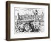 The Colossus of Rhodes (Engraving)-Maerten van Heemskerck-Framed Premium Giclee Print