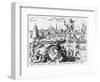 The Colossus of Rhodes (Engraving)-Maerten van Heemskerck-Framed Premium Giclee Print