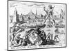 The Colossus of Rhodes (Engraving)-Maerten van Heemskerck-Mounted Premium Giclee Print