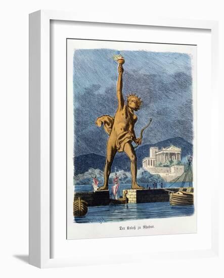 The Colossus of Rhodes, from a Series of the "Seven Wonders of the Ancient World"-Ferdinand Knab-Framed Giclee Print