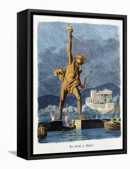 The Colossus of Rhodes, from a Series of the "Seven Wonders of the Ancient World"-Ferdinand Knab-Framed Stretched Canvas