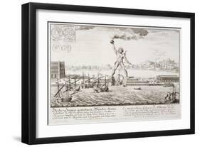 The Colossus of Rhodes, from, Entwurf Einer Historischen Architektur, 1721-Johann Bernhard Fischer Von Erlach-Framed Giclee Print