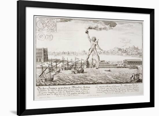 The Colossus of Rhodes, from, Entwurf Einer Historischen Architektur, 1721-Johann Bernhard Fischer Von Erlach-Framed Giclee Print