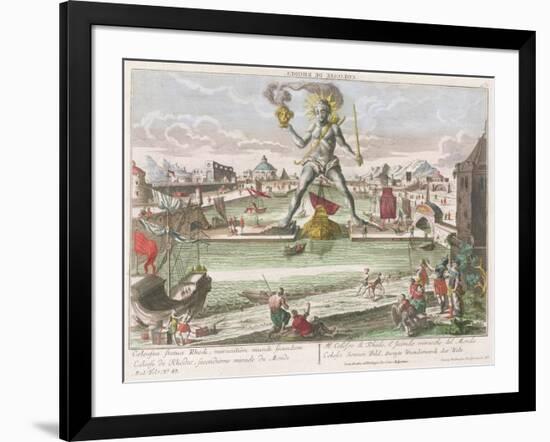 The Colossus of Rhodes, Second Wonder of the World-Georg Balthasar Probst-Framed Giclee Print