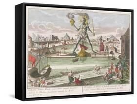 The Colossus of Rhodes, Second Wonder of the World-Georg Balthasar Probst-Framed Stretched Canvas