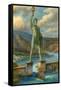 The Colossus of Rhodes-English School-Framed Stretched Canvas