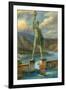 The Colossus of Rhodes-English School-Framed Giclee Print