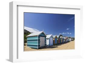 The Colourful Brighton Bathing Boxes Located on Middle Brighton Beach, Brighton, Melbourne-Cahir Davitt-Framed Photographic Print