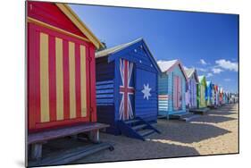 The Colourful Brighton Bathing Boxes Located on Middle Brighton Beach, Brighton, Melbourne-Cahir Davitt-Mounted Photographic Print