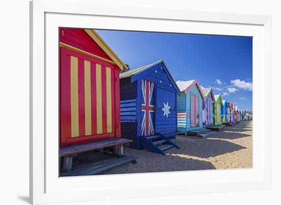 The Colourful Brighton Bathing Boxes Located on Middle Brighton Beach, Brighton, Melbourne-Cahir Davitt-Framed Photographic Print