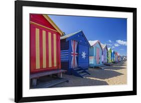 The Colourful Brighton Bathing Boxes Located on Middle Brighton Beach, Brighton, Melbourne-Cahir Davitt-Framed Photographic Print