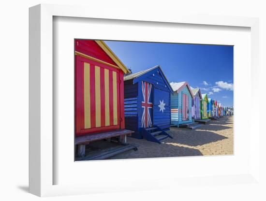 The Colourful Brighton Bathing Boxes Located on Middle Brighton Beach, Brighton, Melbourne-Cahir Davitt-Framed Photographic Print