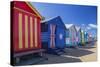 The Colourful Brighton Bathing Boxes Located on Middle Brighton Beach, Brighton, Melbourne-Cahir Davitt-Stretched Canvas