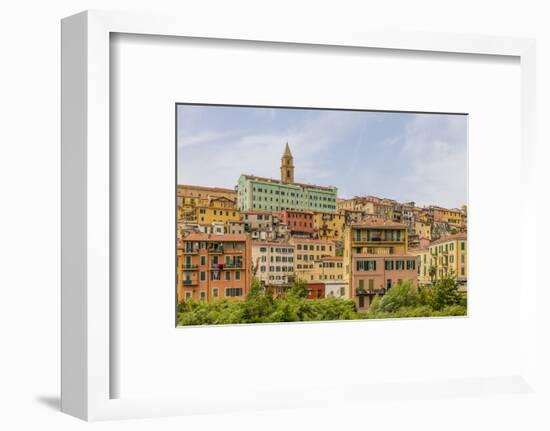 The colourful buildings in Ventimiglia, Liguria, Italy-Chris Mouyiaris-Framed Photographic Print