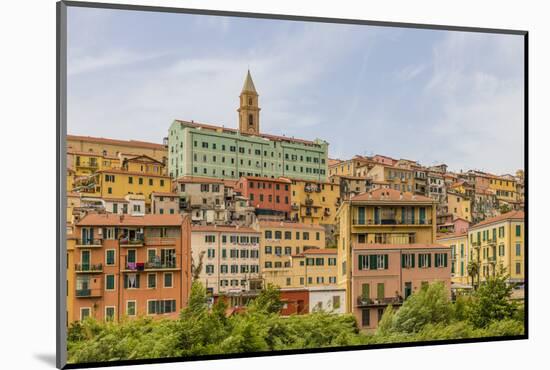 The colourful buildings in Ventimiglia, Liguria, Italy-Chris Mouyiaris-Mounted Photographic Print