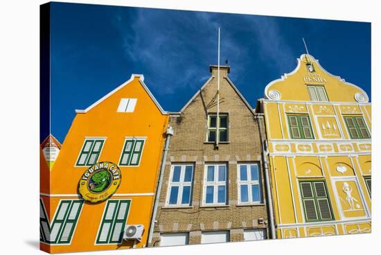 The Colourful Dutch Houses at Sint Annabaai, UNESCO Site, Curacao, ABC Island, Netherlands Antilles-Michael Runkel-Stretched Canvas