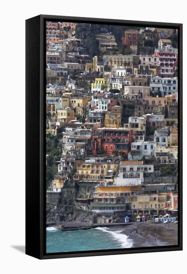 The Colourful Town of Positano Perched-Martin Child-Framed Stretched Canvas