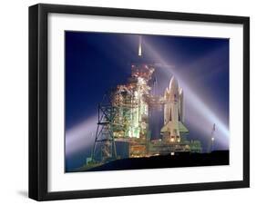 The Columbia on Launch Pad Prior to First Launch of 30 Year Space Shuttle Program, Apr 12, 1981-null-Framed Photo