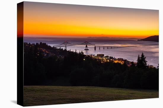 The Columbia River & Astoria, Oregon, USA-Mark A Johnson-Stretched Canvas