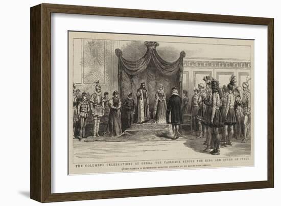 The Columbus Celebrations at Genoa, the Tableux before the King and Queen of Italy-null-Framed Giclee Print