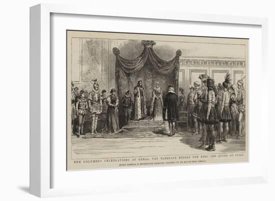 The Columbus Celebrations at Genoa, the Tableux before the King and Queen of Italy-null-Framed Giclee Print