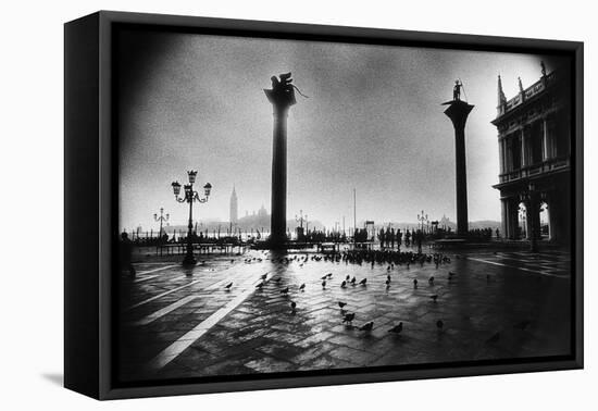 The Columns of St Mark and St Theodore, Piazzetta San Marco-Simon Marsden-Framed Stretched Canvas