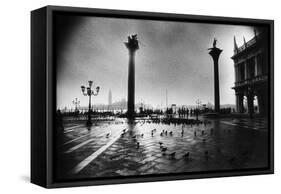 The Columns of St Mark and St Theodore, Piazzetta San Marco-Simon Marsden-Framed Stretched Canvas