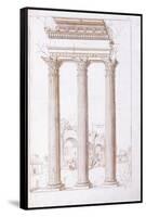 The Columns of the Temple of Castor and Pollux-Giulio Romano-Framed Stretched Canvas