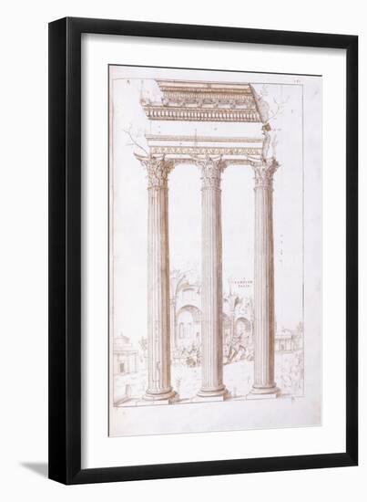 The Columns of the Temple of Castor and Pollux-Giulio Romano-Framed Giclee Print