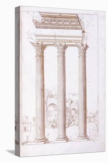 The Columns of the Temple of Castor and Pollux-Giulio Romano-Stretched Canvas