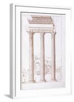 The Columns of the Temple of Castor and Pollux-Giulio Romano-Framed Giclee Print