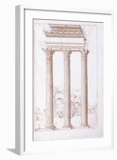 The Columns of the Temple of Castor and Pollux-Giulio Romano-Framed Giclee Print