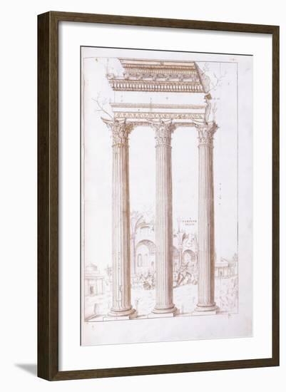 The Columns of the Temple of Castor and Pollux-Giulio Romano-Framed Giclee Print