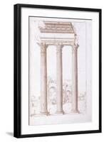 The Columns of the Temple of Castor and Pollux-Giulio Romano-Framed Giclee Print