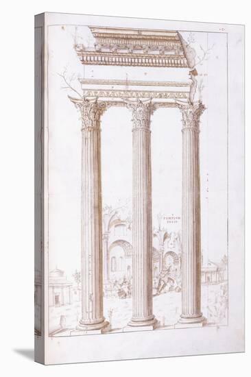 The Columns of the Temple of Castor and Pollux-Giulio Romano-Stretched Canvas